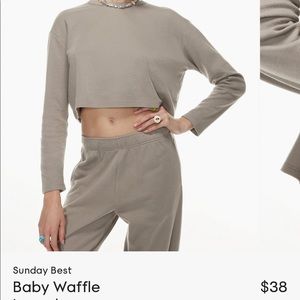 MATCHING SET Sunday Best Waffle Sweatsuit Turner Taupe
